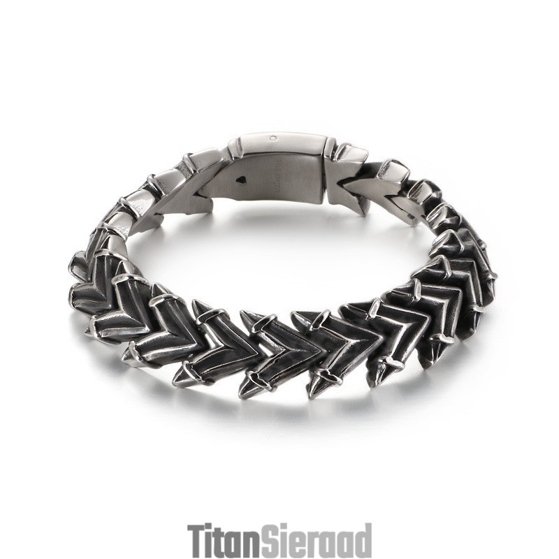 Coole Overdreven Chique Titanium Herenarmband