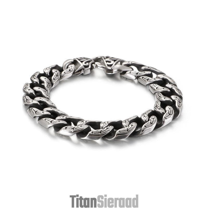 Coole Overdreven Chique Titanium Herenarmband