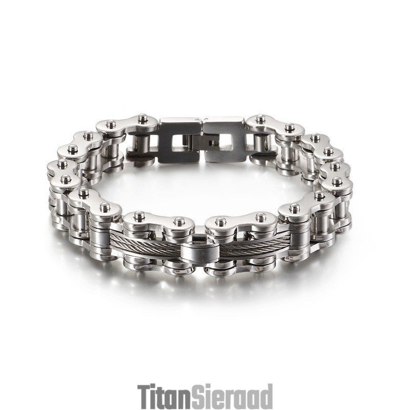 Titanium Heren Tide Armband Rock Biker Kettingarmband