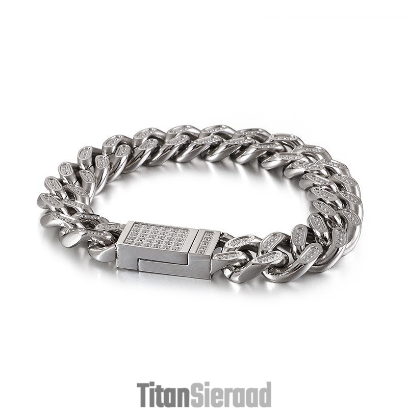 Titanium Heren Hiphop Armbanden Met Diamanten