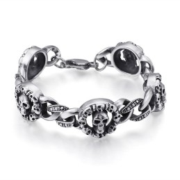 Mode Titanium Schedelarmband Voor Heren