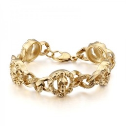 Mode Titanium Schedelarmband Voor Heren