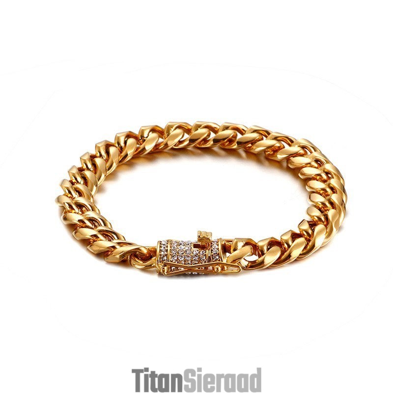 Hip-Hop Tide Titanium Armband Voor Heren Met Diamant Hip-Hop Tide Titanium Armband Voor Heren Met Diamant