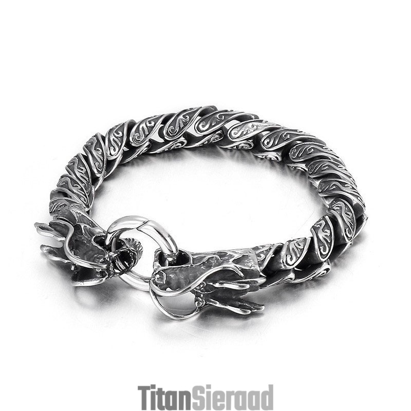 Retro Cool Double Tap Heren Titanium Armband Retro Cool Double Tap Heren Titanium Armband