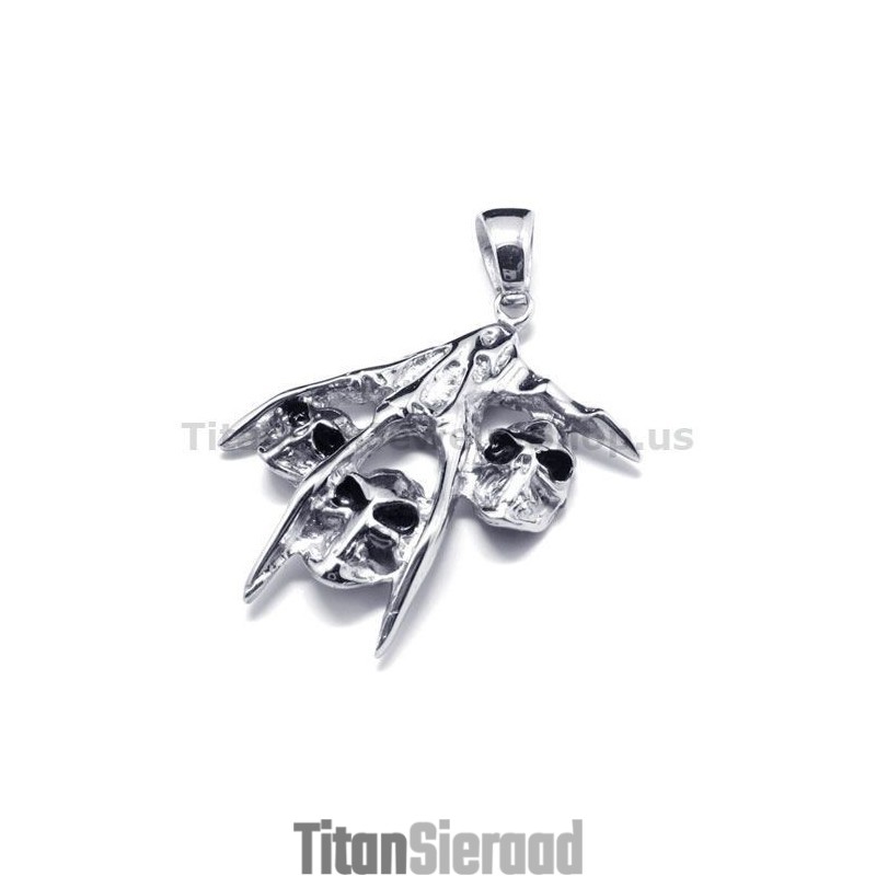 Hanger Met Schedelontwerp Van Puur Titanium - Gratis Ketting Hanger Met Schedelontwerp Van Puur Titanium - Gratis Ketting