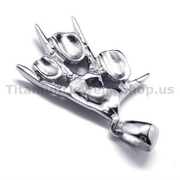 Hanger Met Schedelontwerp Van Puur Titanium - Gratis Ketting