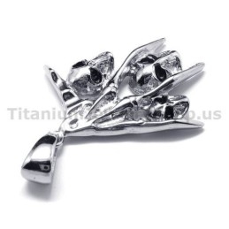 Hanger Met Schedelontwerp Van Puur Titanium - Gratis Ketting