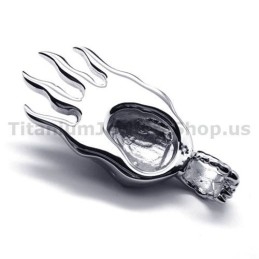 Hanger Met Schedelontwerp Van Puur Titanium - Gratis Ketting