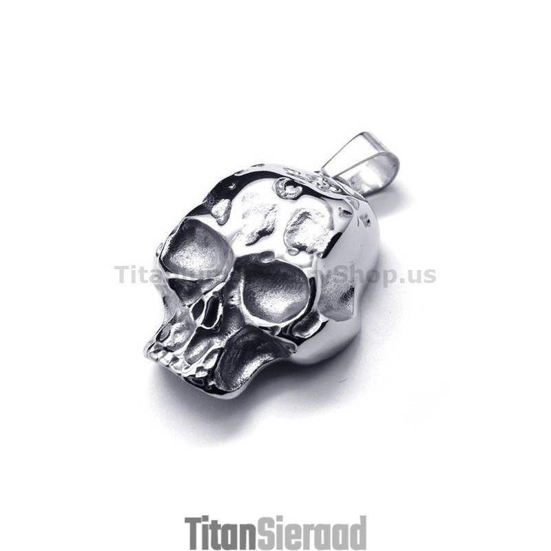 Hanger Met Schedelontwerp Van Puur Titanium - Gratis Ketting