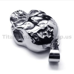 Hanger Met Schedelontwerp Van Puur Titanium - Gratis Ketting