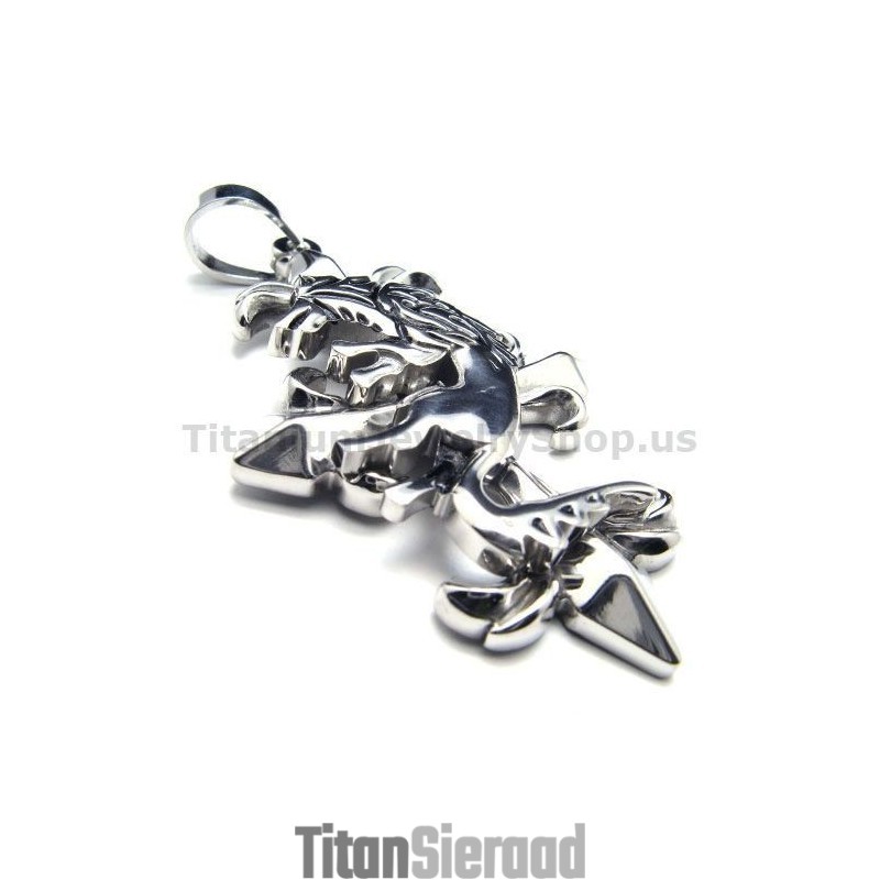 Tweelaags Kruishanger Van Puur Titanium - Gratis Ketting Tweelaags Kruishanger Van Puur Titanium - Gratis Ketting
