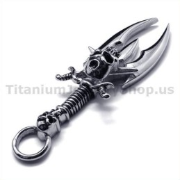 Titanium Hanger Met Zwaardschedelontwerp - Gratis Ketting