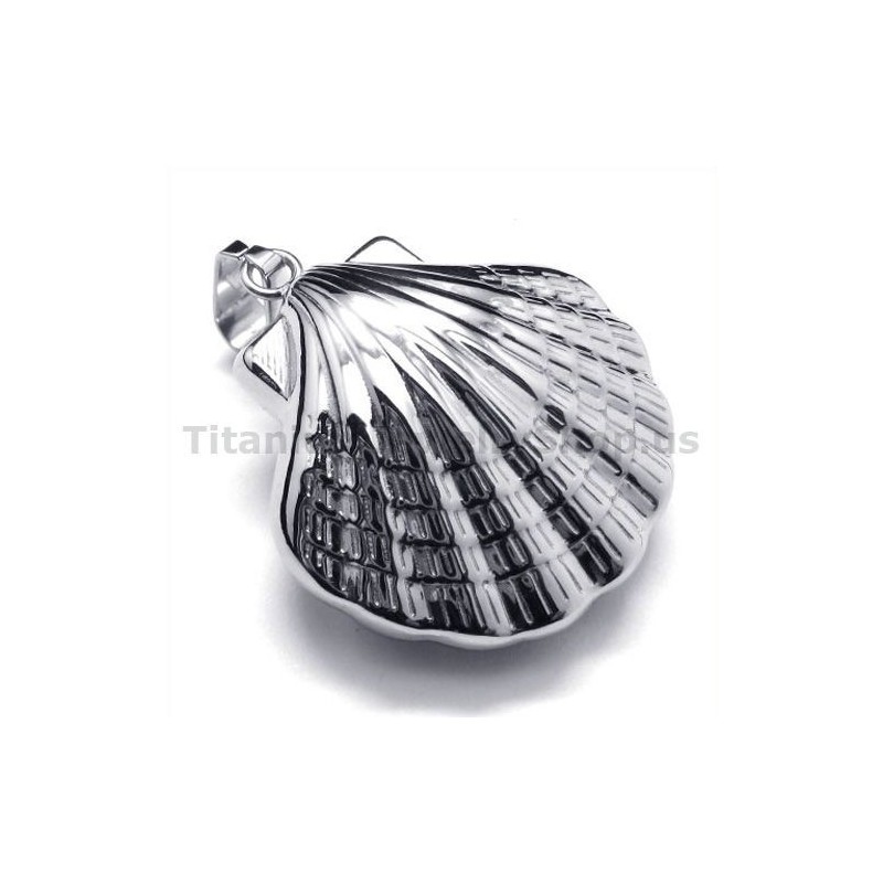 Schelpvormig Titanium Hangertje - Gratis Ketting Schelpvormig Titanium Hangertje - Gratis Ketting