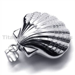 Schelpvormig Titanium Hangertje - Gratis Ketting