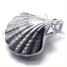Schelpvormig Titanium Hangertje - Gratis Ketting