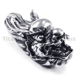 Titanium Loong Head Hanger - Gratis Ketting