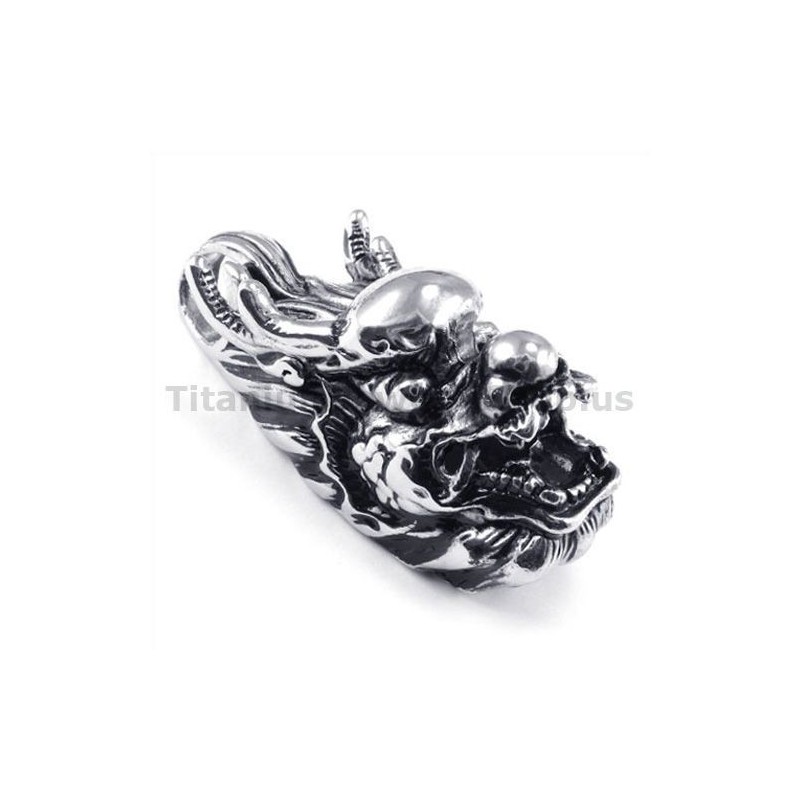 Titanium Loong Head Hanger - Gratis Ketting