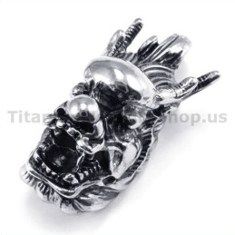 Titanium Loong Head Hanger - Gratis Ketting