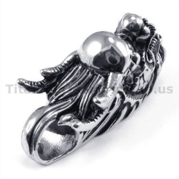 Titanium Loong Head Hanger - Gratis Ketting