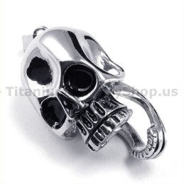 Hanger Met Schedelontwerp Van Puur Titanium - Gratis Ketting