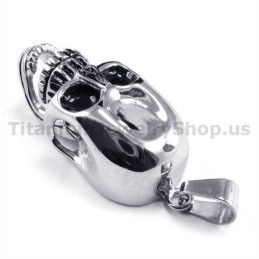 Hanger Met Schedelontwerp Van Puur Titanium - Gratis Ketting