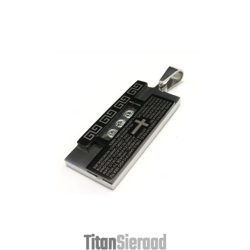 Mode Zwarte Titanium Diamanten Kettinghanger