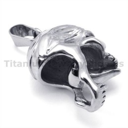 Titanium Schedelontwerp Hanger Met Beweegbare Tong - Gratis Ketting