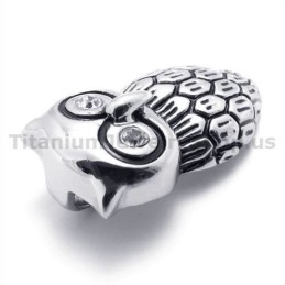 Titanium Uil Hanger Met Diamant - Gratis Ketting