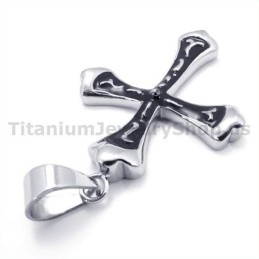 Zwarte Titanium Kruishanger - Gratis Ketting
