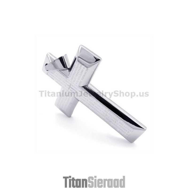 Zilveren Titanium Kruishanger - Gratis Ketting Zilveren Titanium Kruishanger - Gratis Ketting
