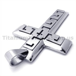 Zilveren Kruis Titanium Hanger - Gratis Ketting
