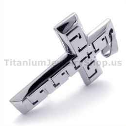 Zilveren Kruis Titanium Hanger - Gratis Ketting