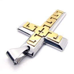 Gouden Kruis Titanium Hanger - Gratis Ketting
