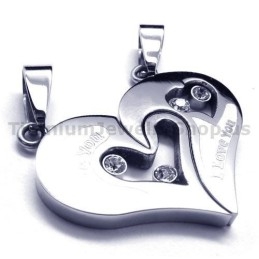 Titanium Hangers Voor Geliefden Met Diamantenvrije Kettingen