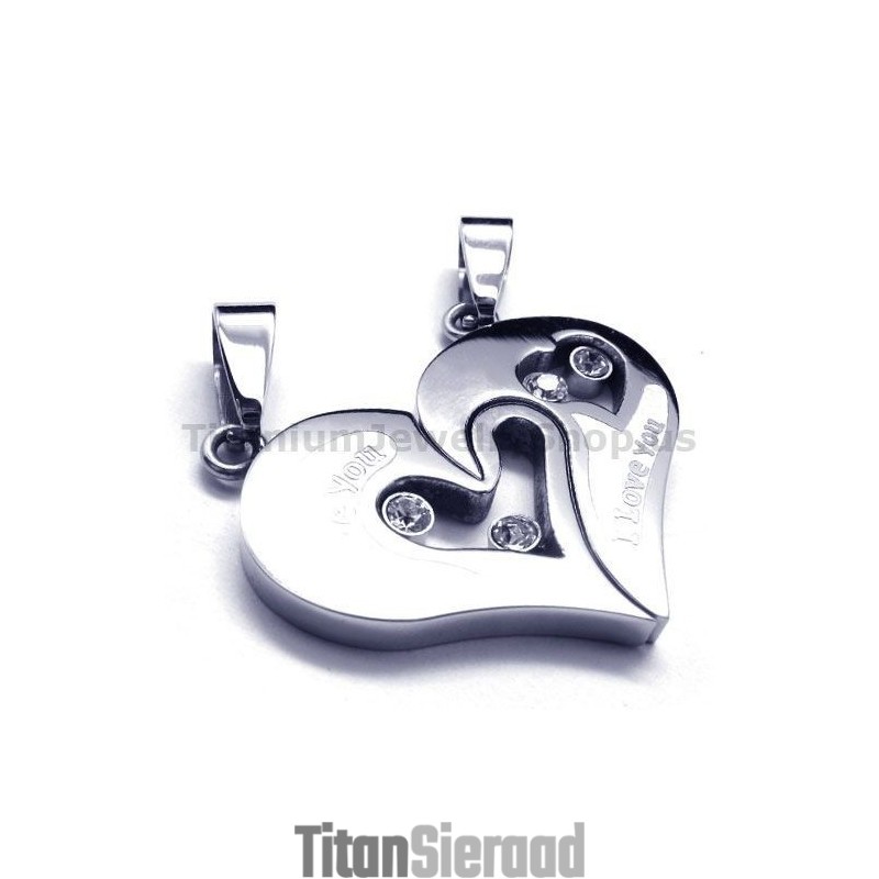 Titanium Hangers Voor Geliefden Met Diamantenvrije Kettingen