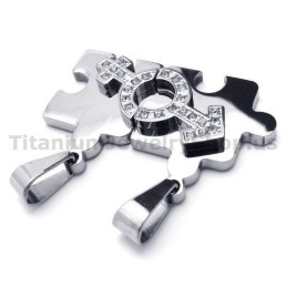 Legpuzzel Titanium Lovers Hangers Met Diamantenvrije Kettingen