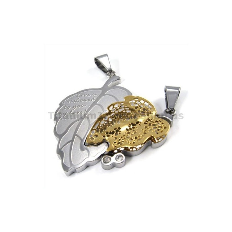 Love You Titanium Lovers Hangers Met Diamantenvrije Kettingen