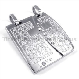Liefde Titanium Lovers Hangers Met Diamantenvrije Kettingen