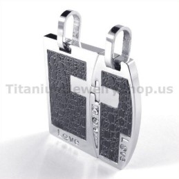 Liefdeszwarte Titanium Hangers Met Diamantvrije Kettingen