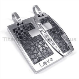 Liefdeszwarte Titanium Hangers Met Diamantvrije Kettingen