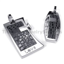 Liefdeszwarte Titanium Hangers Met Diamantvrije Kettingen