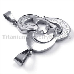 Titanium Hangers Met Een Hartvormig Kruis En Diamanten Kettingen