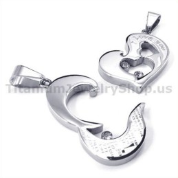 Titanium Hangers Met Een Hartvormig Kruis En Diamanten Kettingen