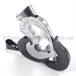 Lieverd En Kruis Zwarte Titanium Hangers Met Diamantvrije Kettingen