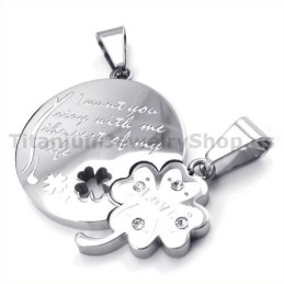 Titanium Hangers Met Klavertje Vier - Gratis Kettingen