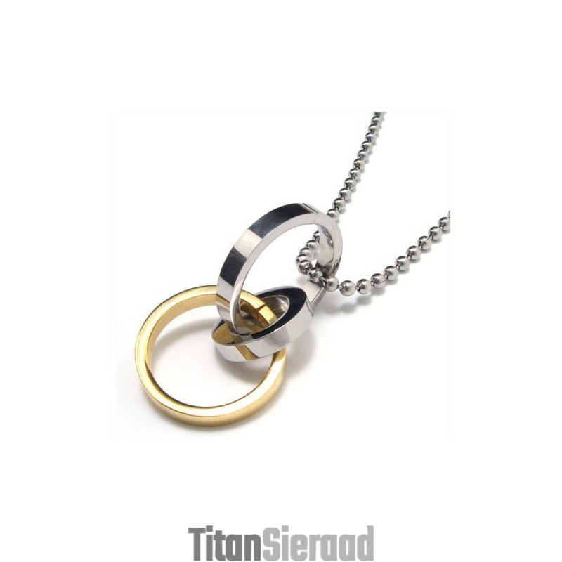 Herenketting Met Drie Ringen Van Puur Titanium (Nieuw) Herenketting Met Drie Ringen Van Puur Titanium (Nieuw)