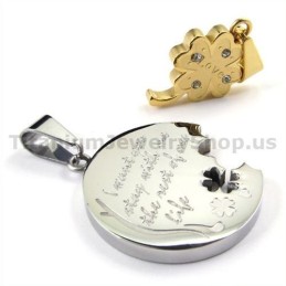 Gloden Vierbladige Klaver Titanium Lovers Hangers-Gratis Kettingen
