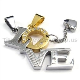 Liefde Titanium Lovers Gouden Hangers Met Diamantenvrije Kettingen