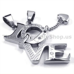 Liefde Titanium Lovers Hangers Met Diamantenvrije Kettingen