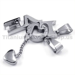 Liefde Titanium Lovers Hangers Met Diamantenvrije Kettingen